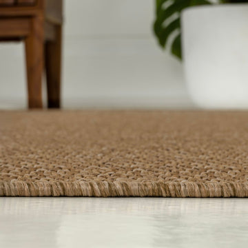 Solana Easy Jute Rustic Solid Color Area Rug